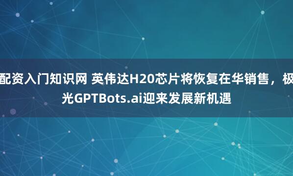 配资入门知识网 英伟达H20芯片将恢复在华销售，极光GPTBots.ai迎来发展新机遇